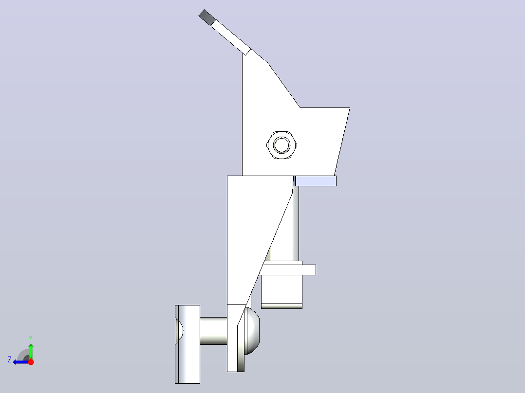 适用于转向脚轮D100／D125 140×110的旋转锁右视图