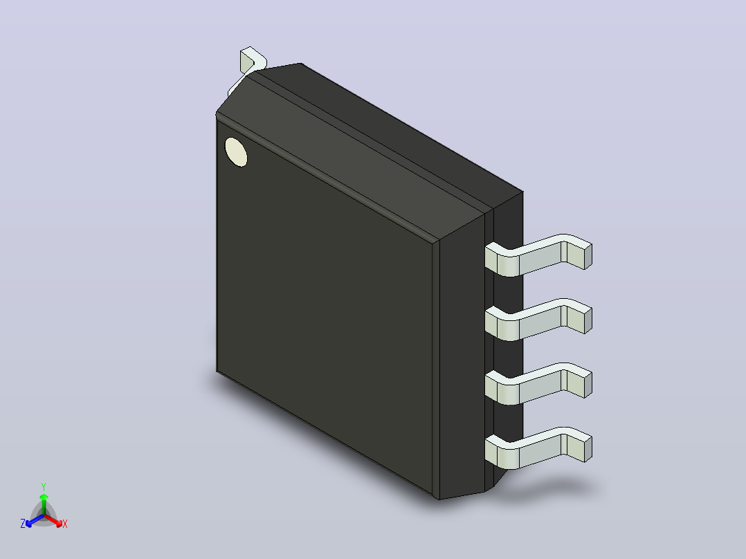 106x SOIC 封装（小外形集成电路）SOIC127P780X205-8N正等轴测图