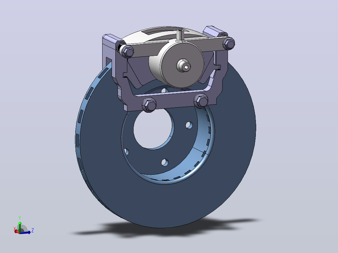 M1375-浮钳盘式制动器（sw16+catia+说明书）主视图