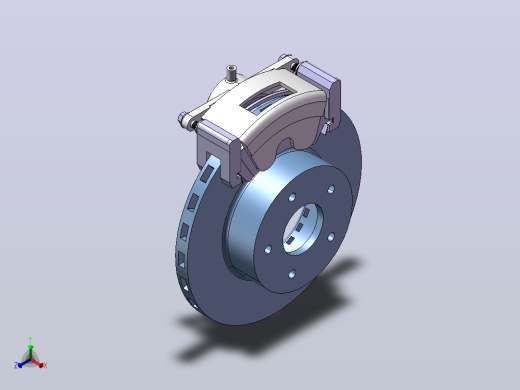 M1375-浮钳盘式制动器（sw16+catia+说明书）正等轴测缩略图