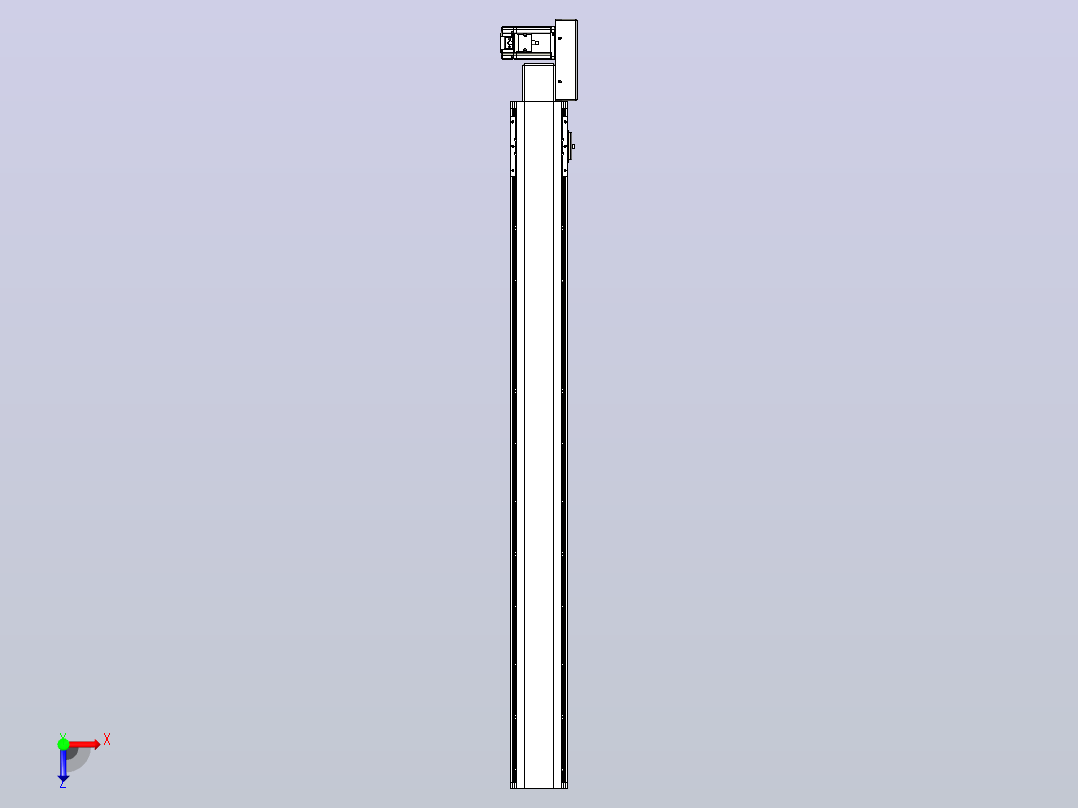 皮带直线轴半封闭可选导轨TPA-HNB-105D-90-L1050-ML-C-P20-N3俯视图