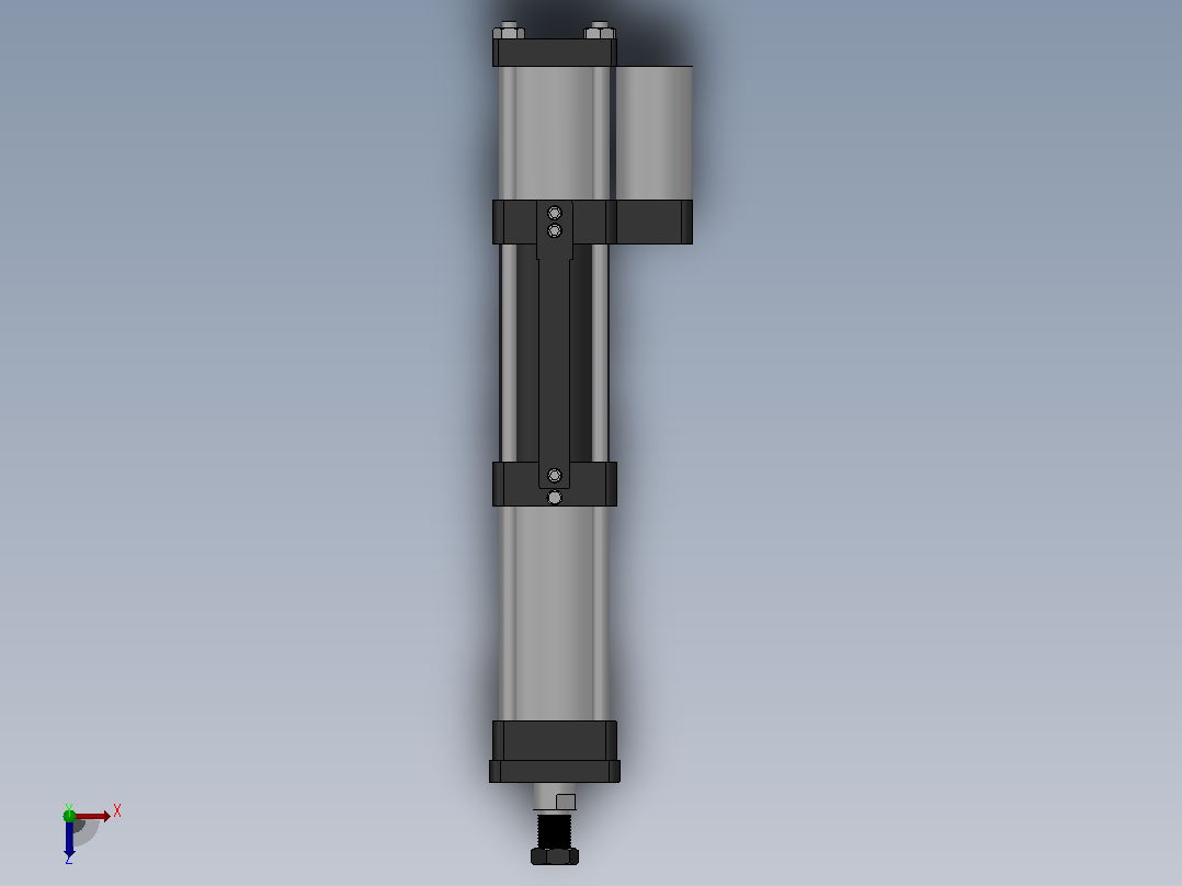 MPTF-5T系列快速型[MPTF-80-150-5-5T-M1-S1-0°]气压增压缸俯视图