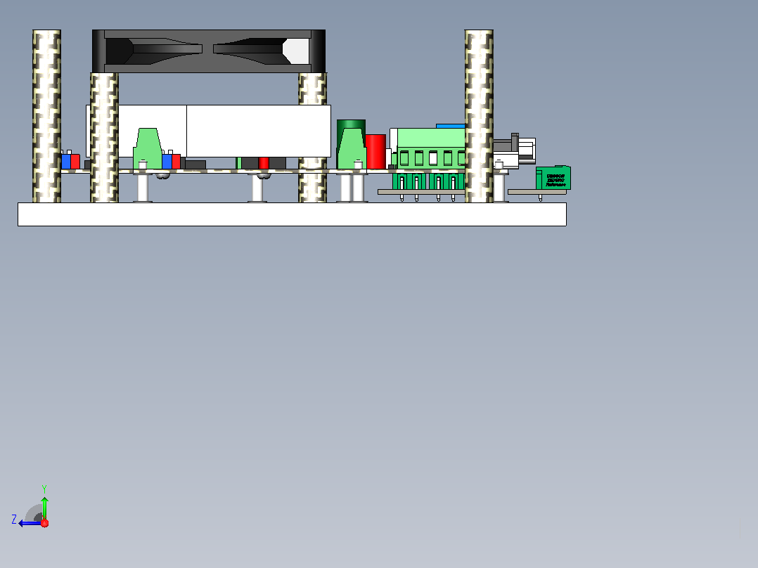 数控单元安装设计(CNC 5Axis控制器);4 个 TB6600 4.5A 驱动器单元3 转换费;2 个风扇 8015右视图