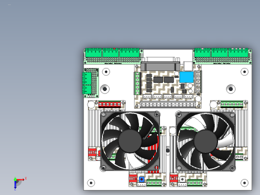 数控单元安装设计(CNC 5Axis控制器);4 个 TB6600 4.5A 驱动器单元3 转换费;2 个风扇 8015俯视缩略图