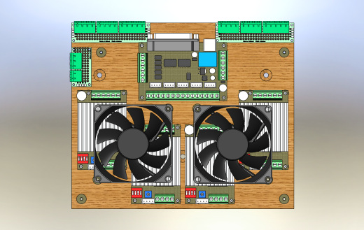 数控单元安装设计(CNC 5Axis控制器);4 个 TB6600 4.5A 驱动器单元3 转换费;2 个风扇 8015缩略图