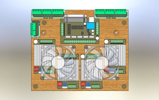 数控单元安装设计(CNC 5Axis控制器);4 个 TB6600 4.5A 驱动器单元3 转换费;2 个风扇 8015缩略图