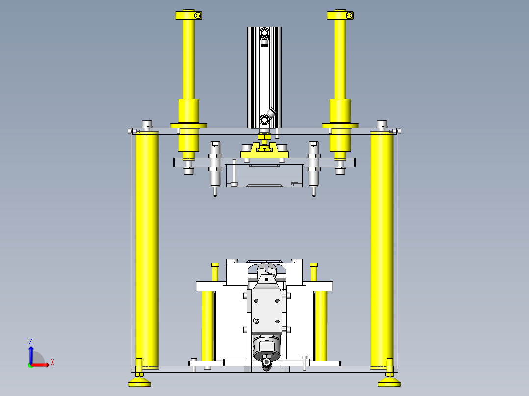 浇口剪钳机构前视图