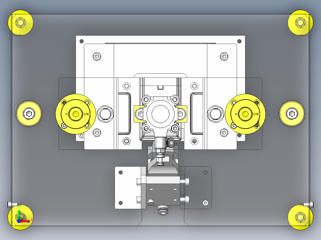 浇口剪钳机构俯视图