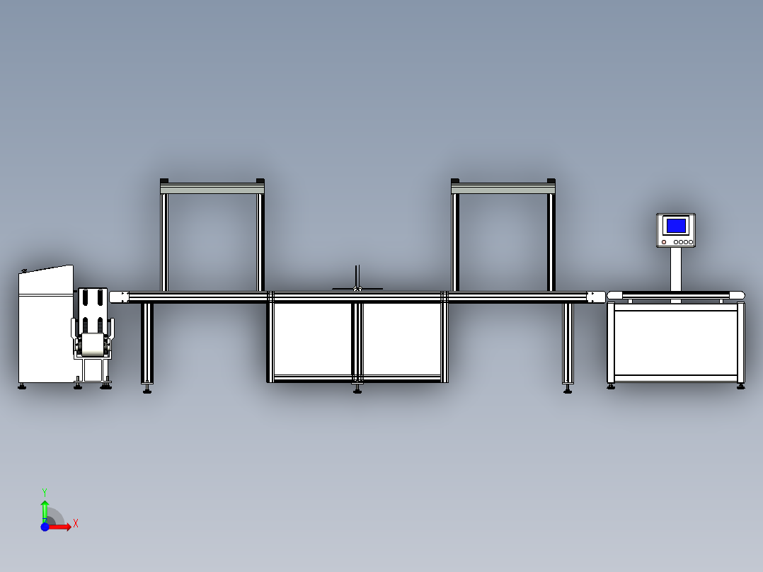 蓄电池极板分拣输送线前视图