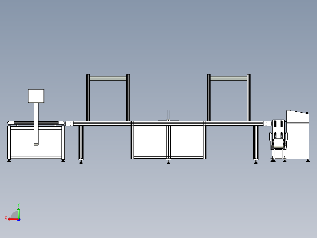 蓄电池极板分拣输送线后视图