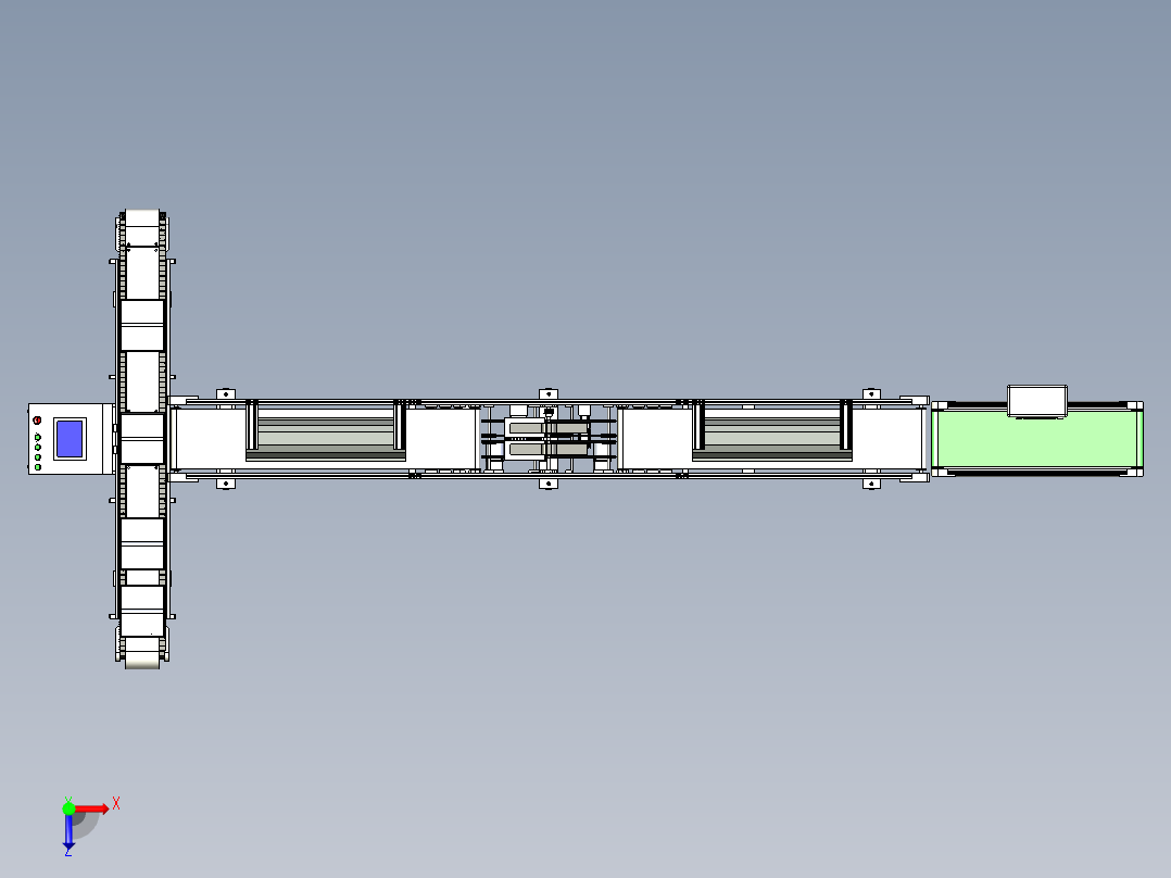 蓄电池极板分拣输送线俯视图