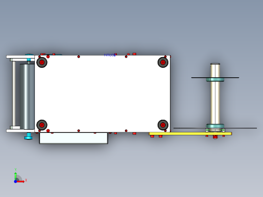 2款圆瓶贴标机3d图纸 适应多规格圆瓶、圆管贴标机3d图纸三维模型前视缩略图