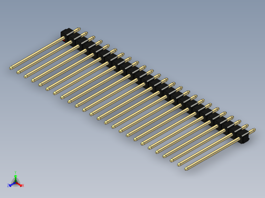 彩色公头100mil（2.54mm）系列-DS1021_black_1x25p_100mil_Type19_rev1.0