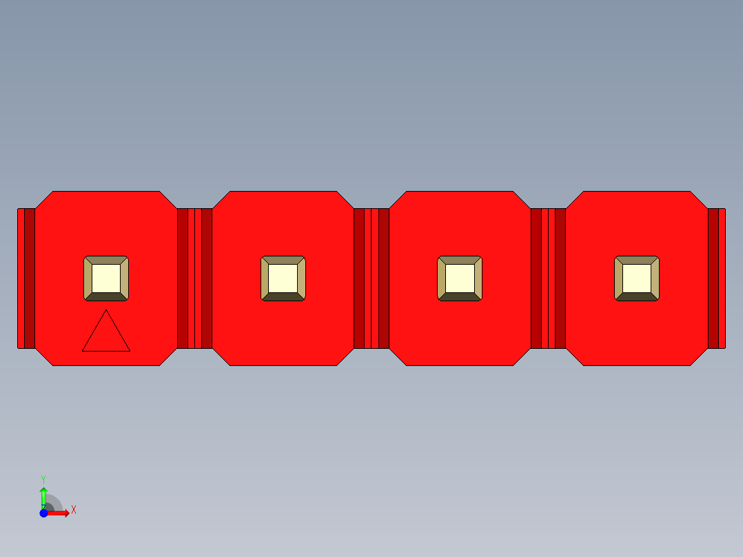 彩色公头100mil（2.54mm）系列-DS1021_red_1x04p_100mil_Type5_rev1.0前视图