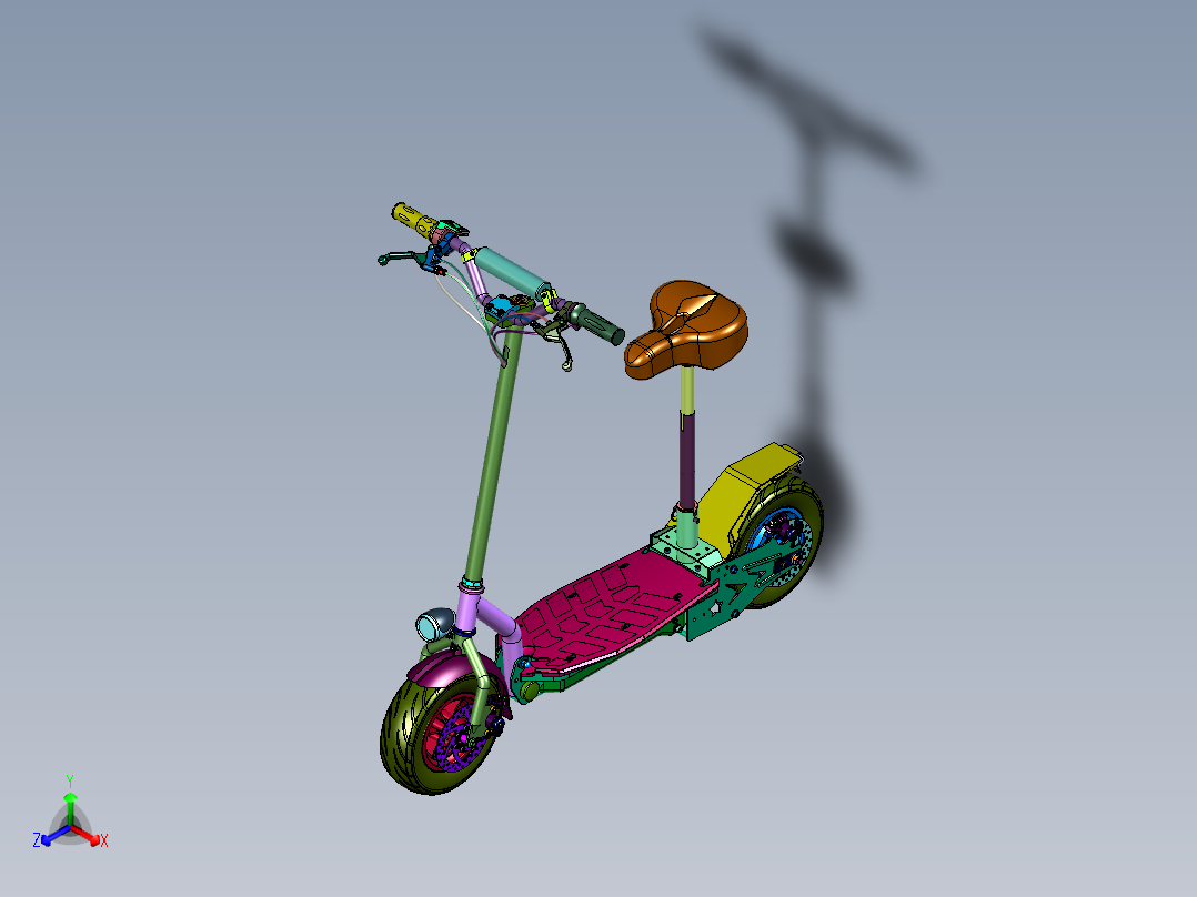 高速越野电动刹带定位踏板车