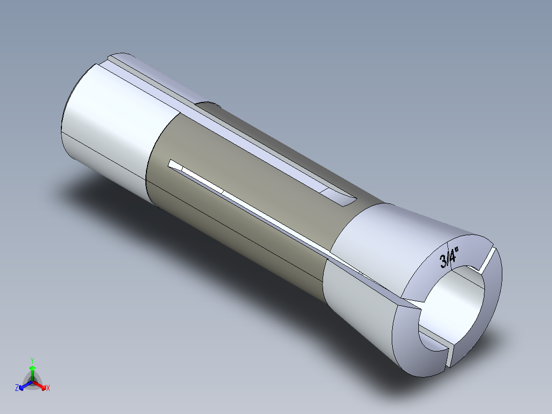 R8-夹头组-R8 COLLET 0.750.STEP正等轴测图