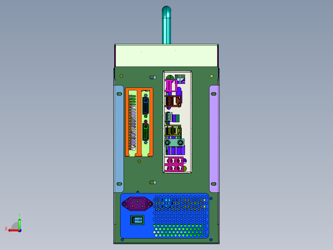 手提时尚便携小巧itx主机后视图