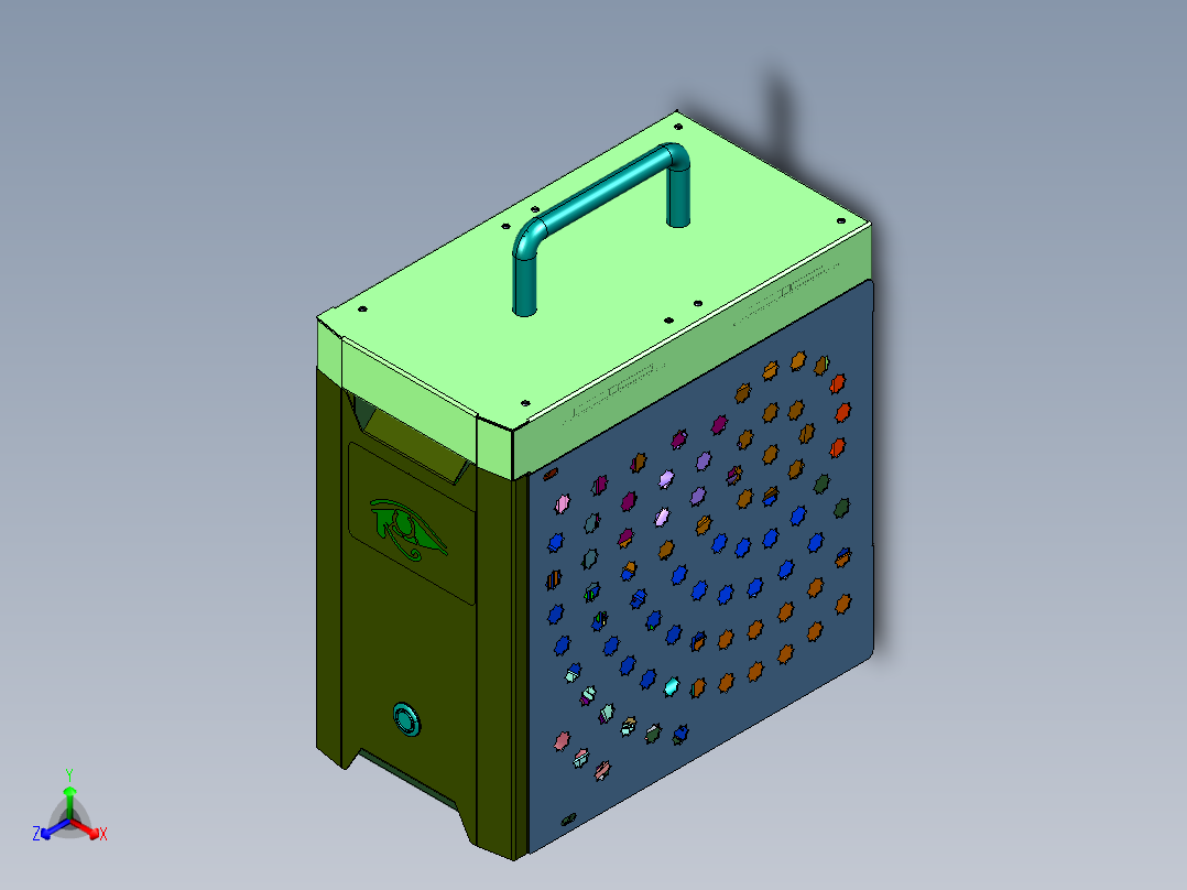 手提时尚便携小巧itx主机正等轴测图