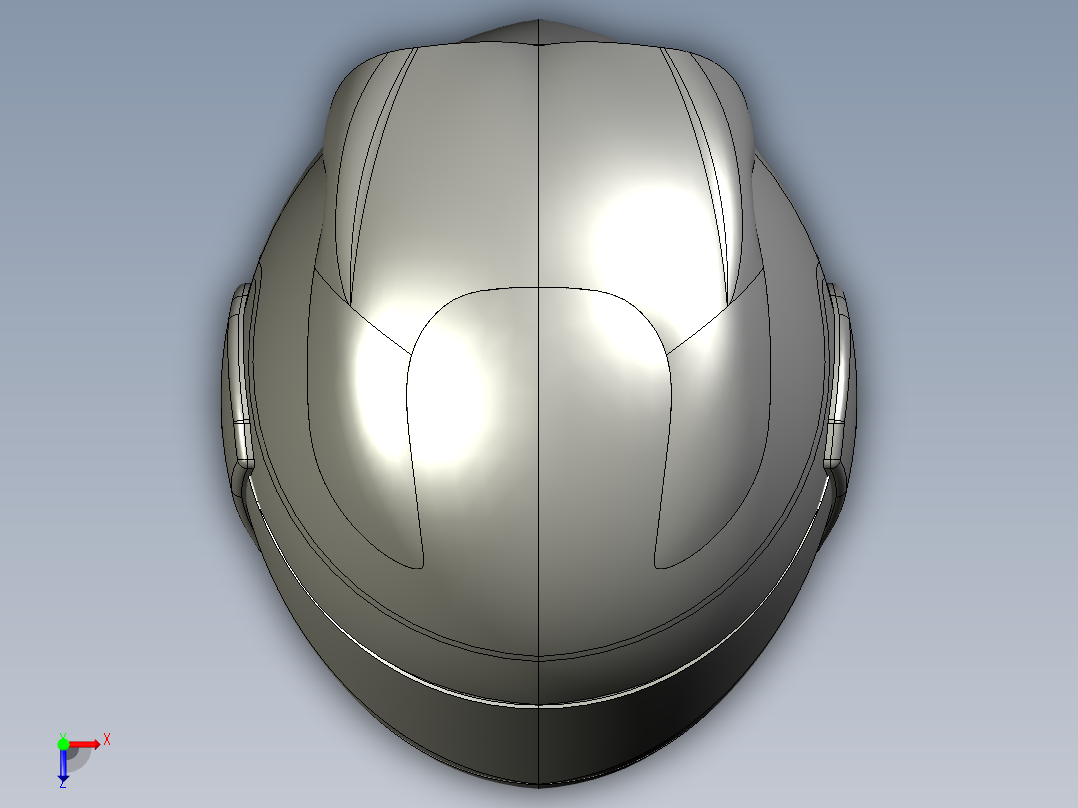 Arai头盔3D模型俯视图