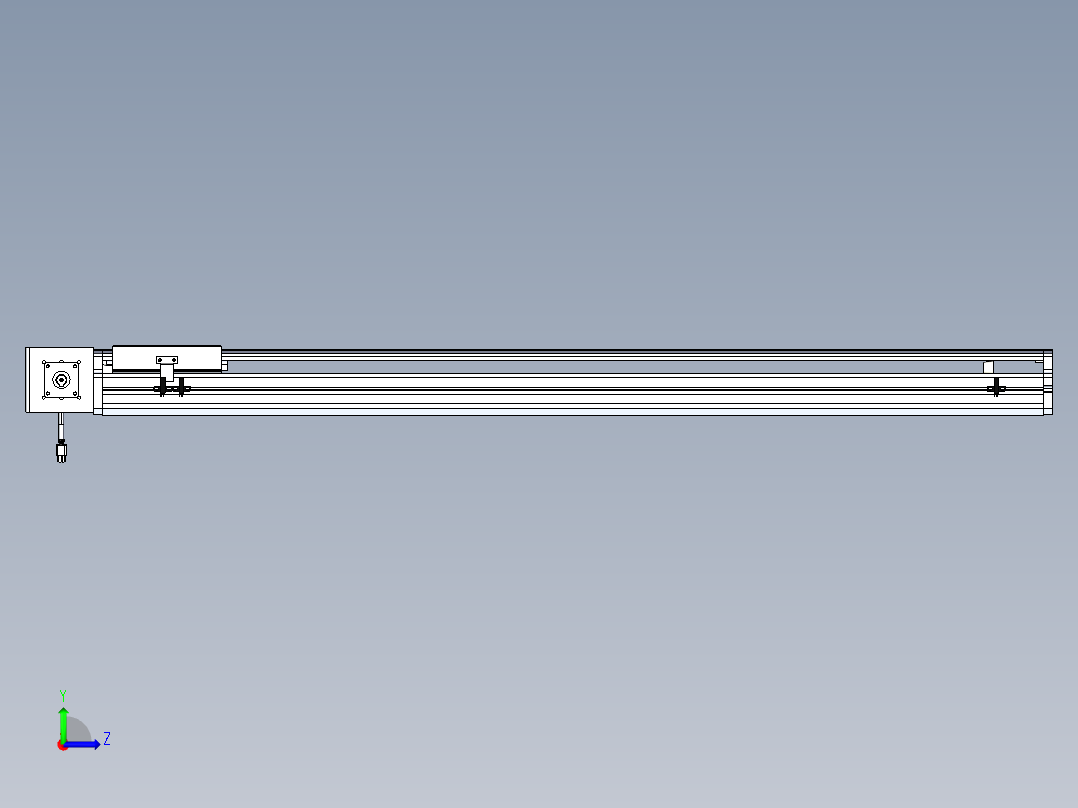 东锦同步带传动-直线滑台模组DH170B-L150-S1050-BL-P400W-C3左视图