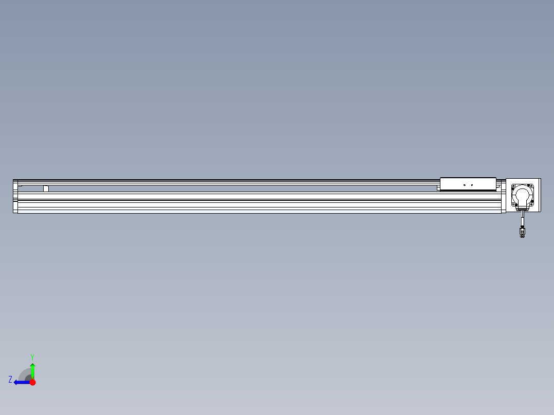 东锦同步带传动-直线滑台模组DH170B-L150-S1050-BL-P400W-C3右视图
