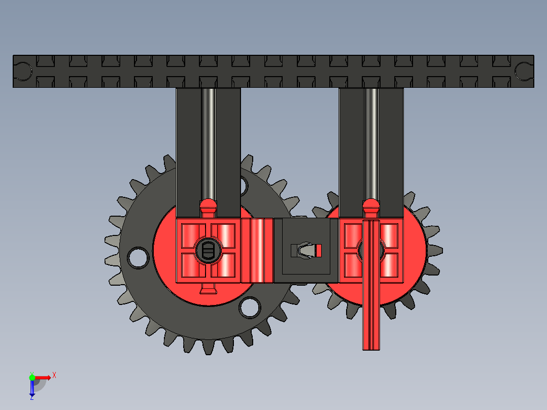 ft-Model 4 曲柄齿轮 2乐高俯视图