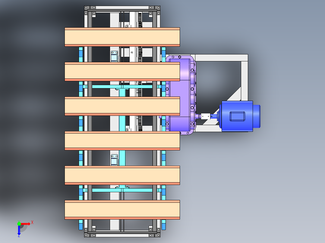 步进送料机俯视图