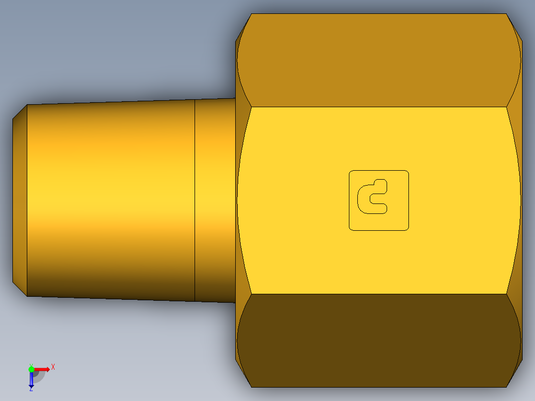 扩口式工业通用硬管接头Female Flare to Male Pipe Thread664FHD-6-4俯视图