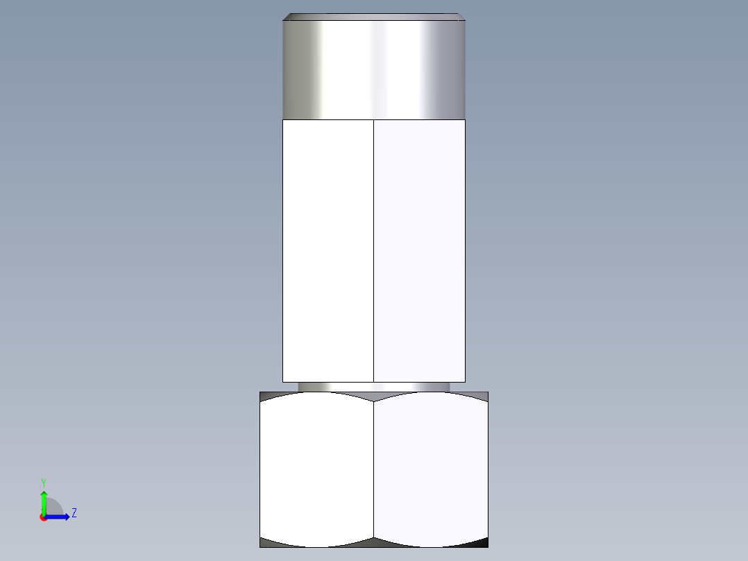 卡套式工业通用硬管接头EO_Swivel_nut_run_tee_EL16SOMDCF左视图