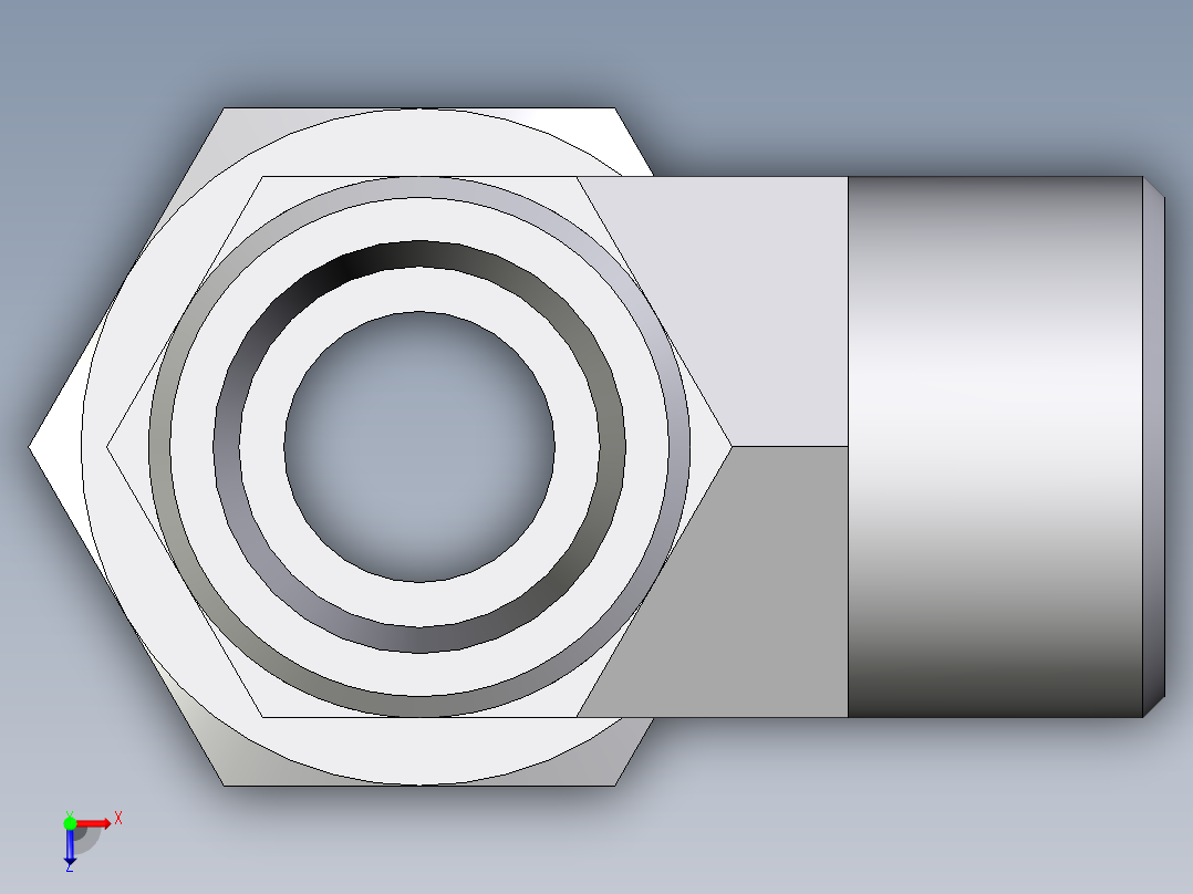 卡套式工业通用硬管接头EO_Swivel_nut_run_tee_EL16SOMDCF俯视图
