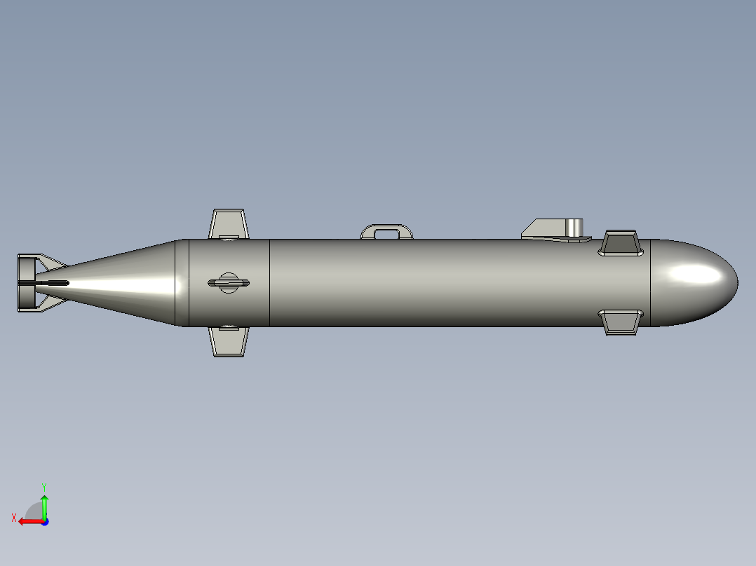 无人水下航行器（UUV）--stp后视图