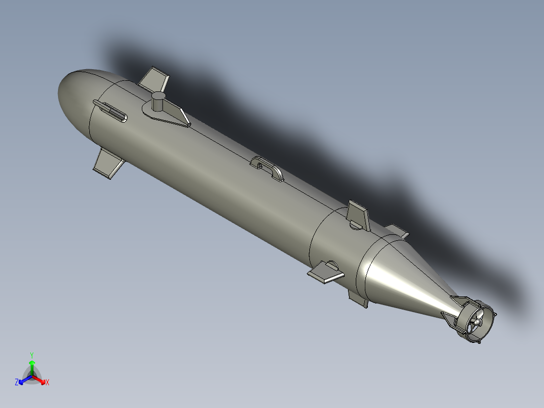无人水下航行器（UUV）--stp正等轴测图