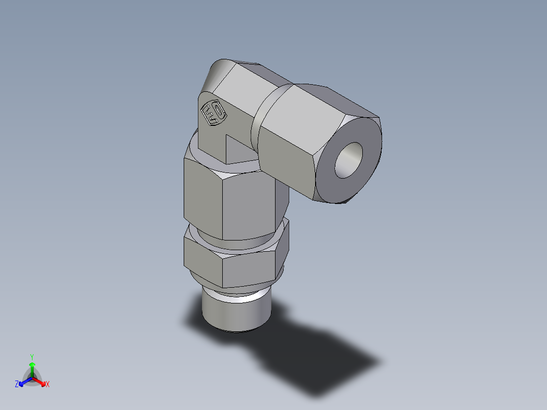 卡套式工业通用硬管接头EO_Assembled_adjustable_standpipe_elbow_EVW08SM71主视图