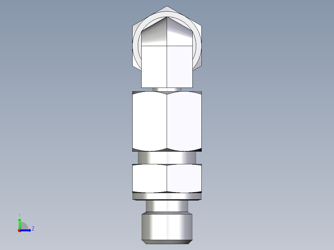 卡套式工业通用硬管接头EO_Assembled_adjustable_standpipe_elbow_EVW08SM71左视图
