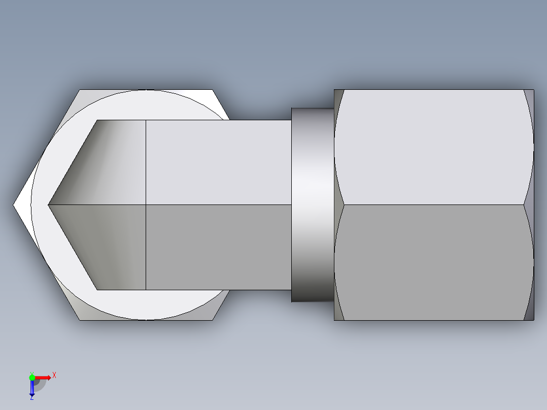 卡套式工业通用硬管接头EO_Assembled_adjustable_standpipe_elbow_EVW08SM71俯视图