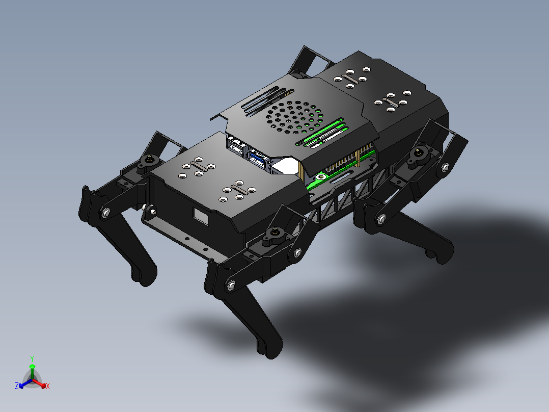 机械狗简易结构正等轴测图