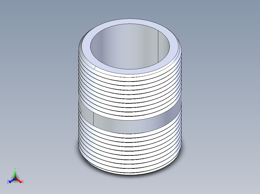 CPVC管件33-Sch80_Nipple_MPTxMPT_9861-171_1.25in x 2in正等轴测图