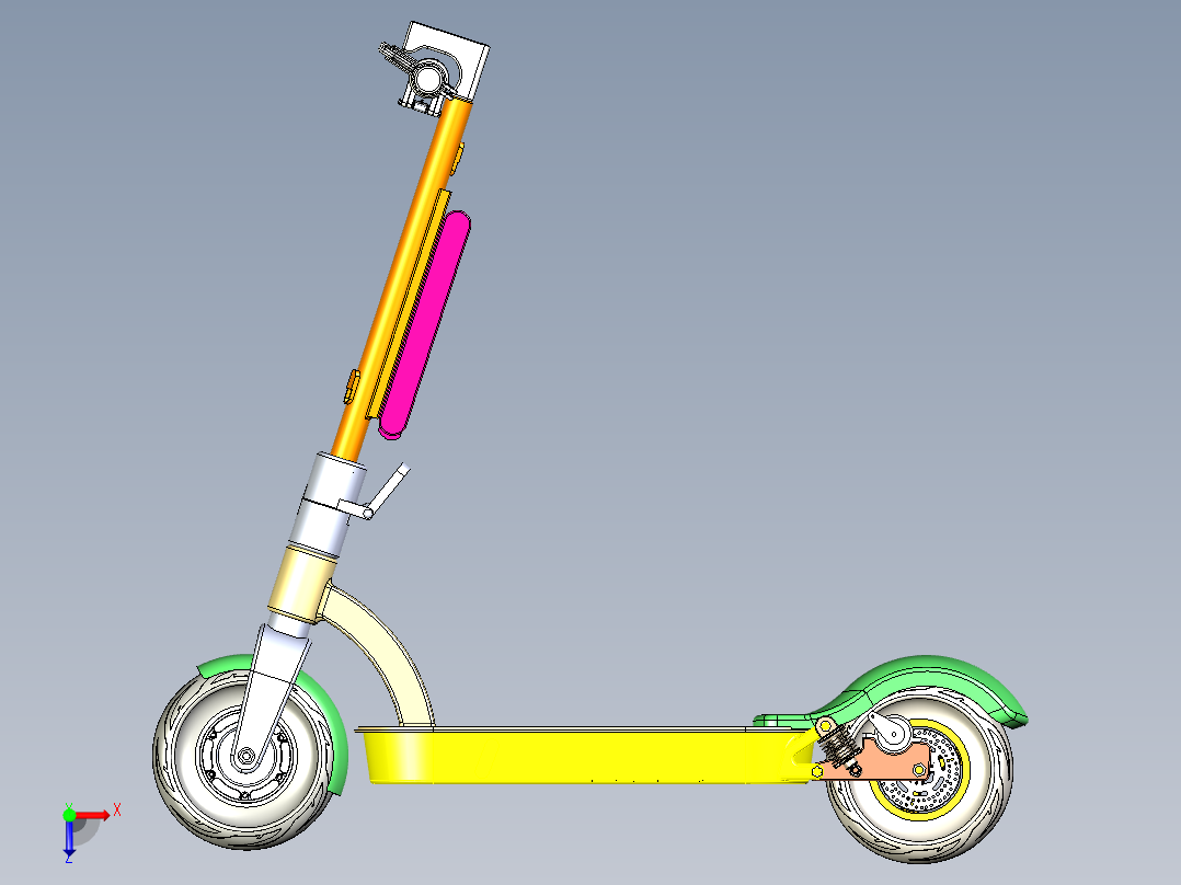 电动滑板车俯视图