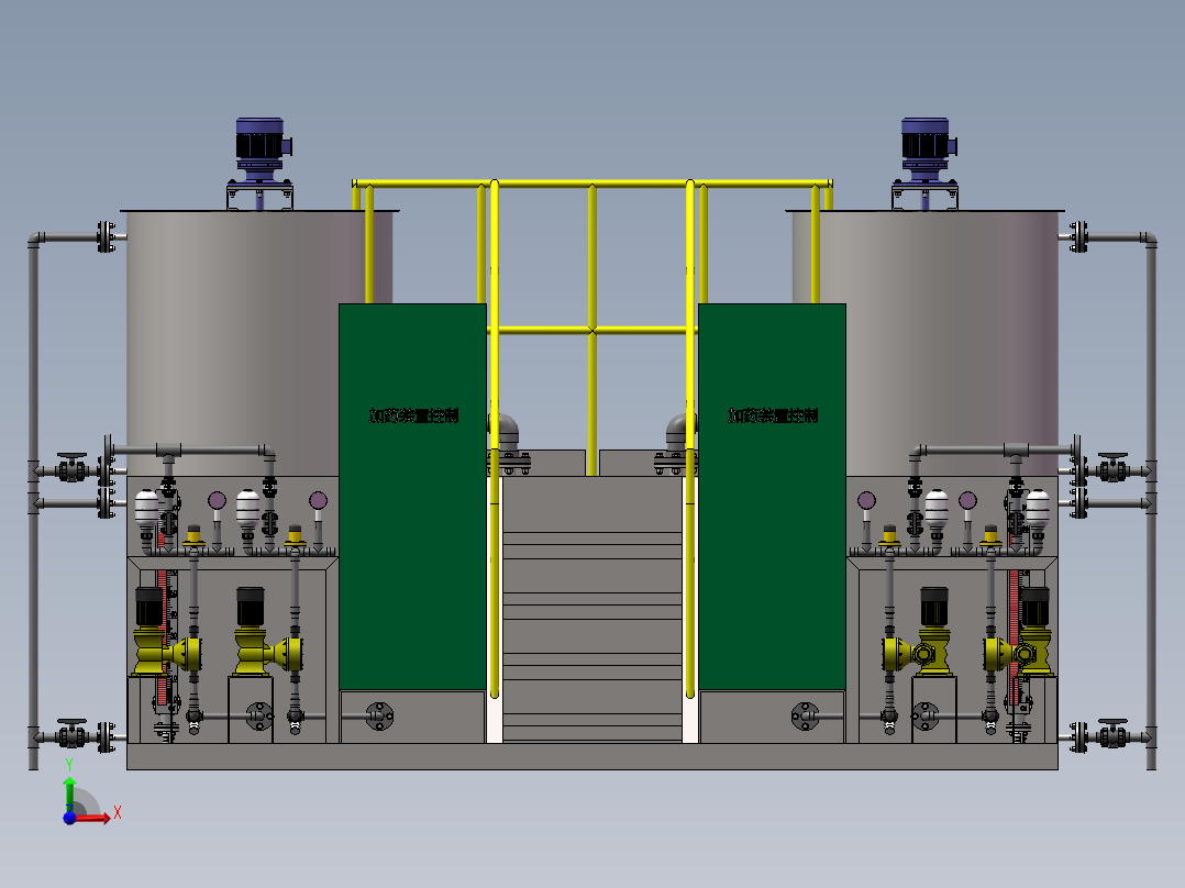 组合加药装置三维图前视图