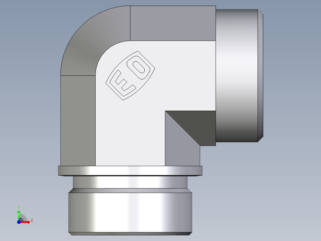 卡套式工业通用硬管接头EO_Male_stud_elbow_WE35LMCFX前视图