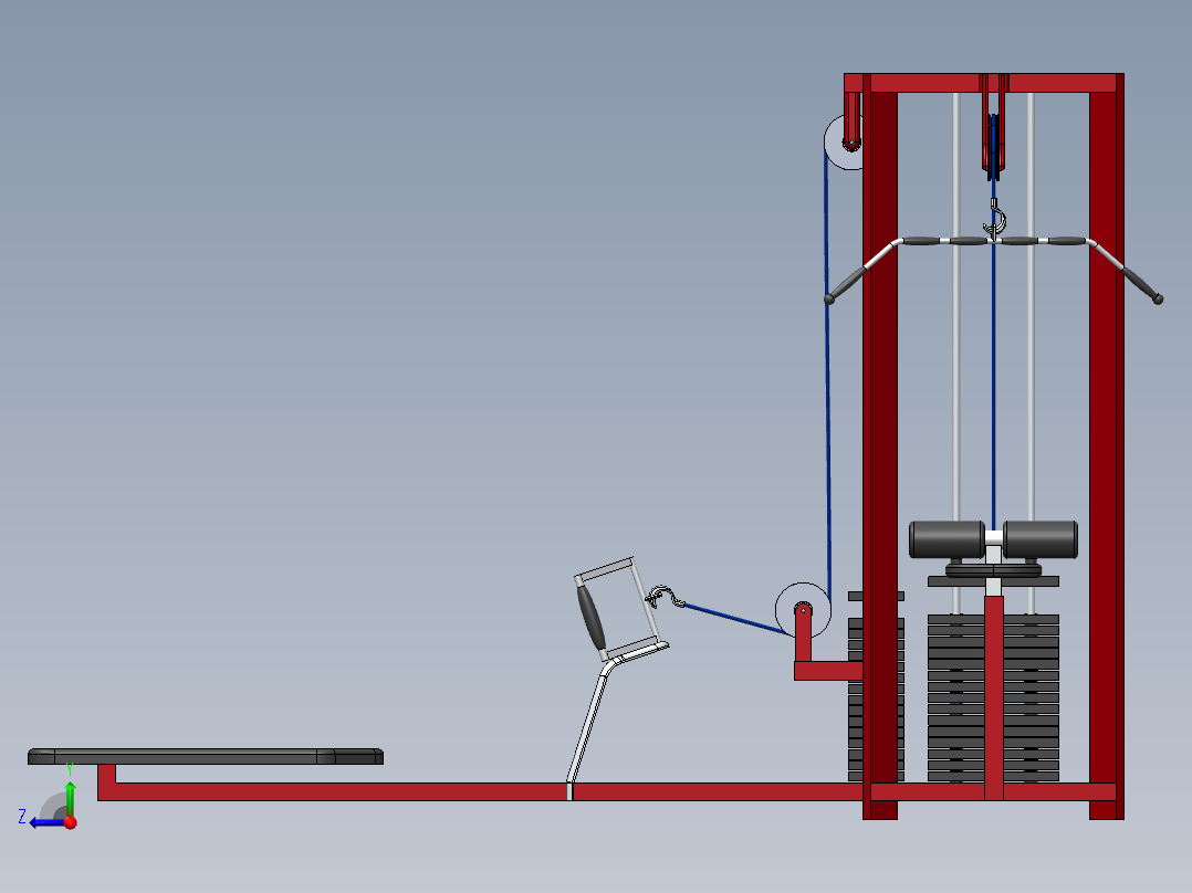 健身器材右视图