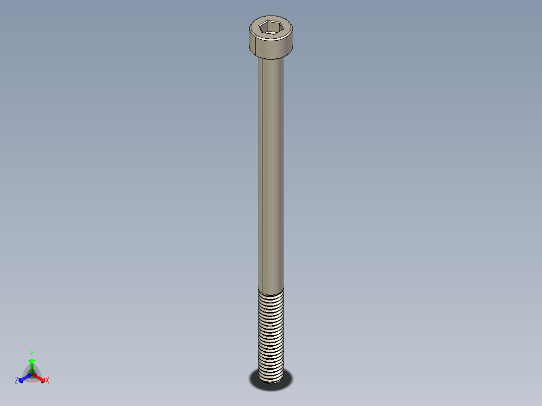 Screw_DIN_912_M5x80_A2.STEP公制内六角螺钉正等轴测图