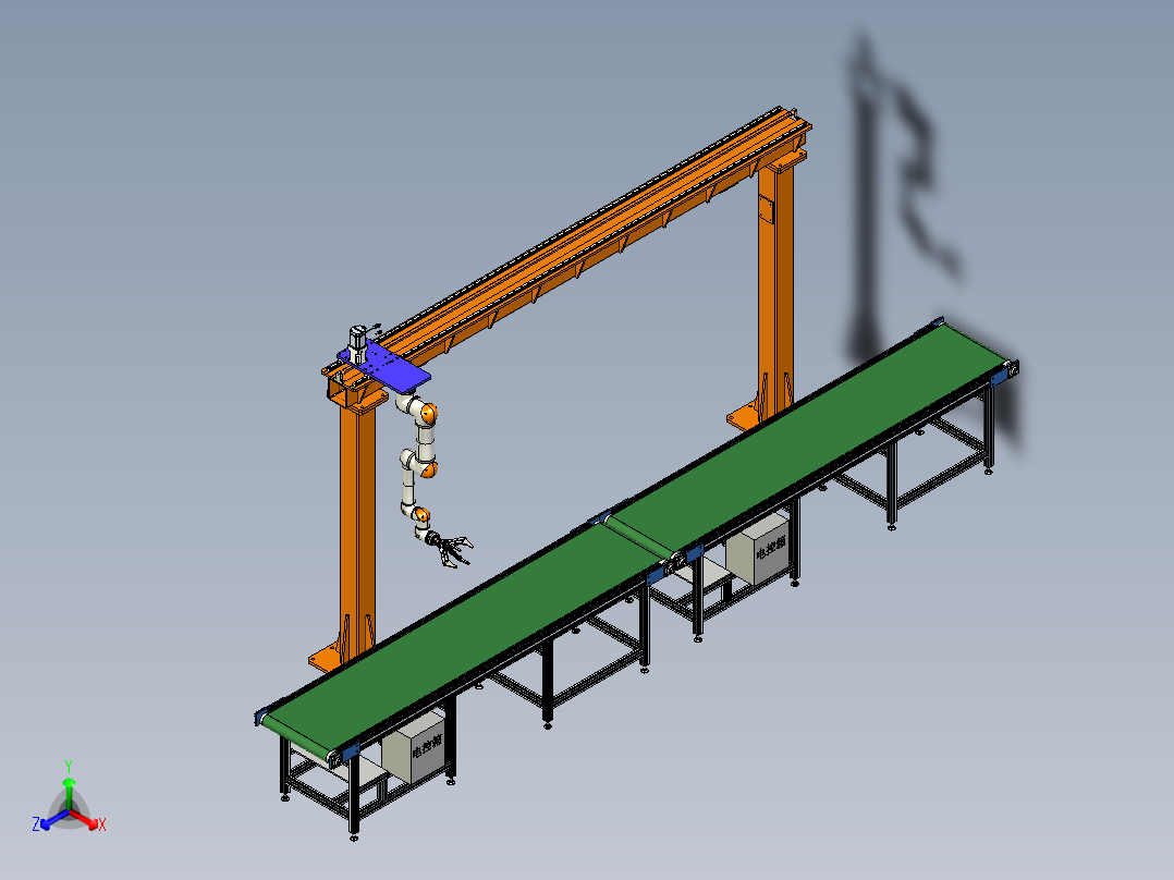 门架倒挂式抓取机械手机构