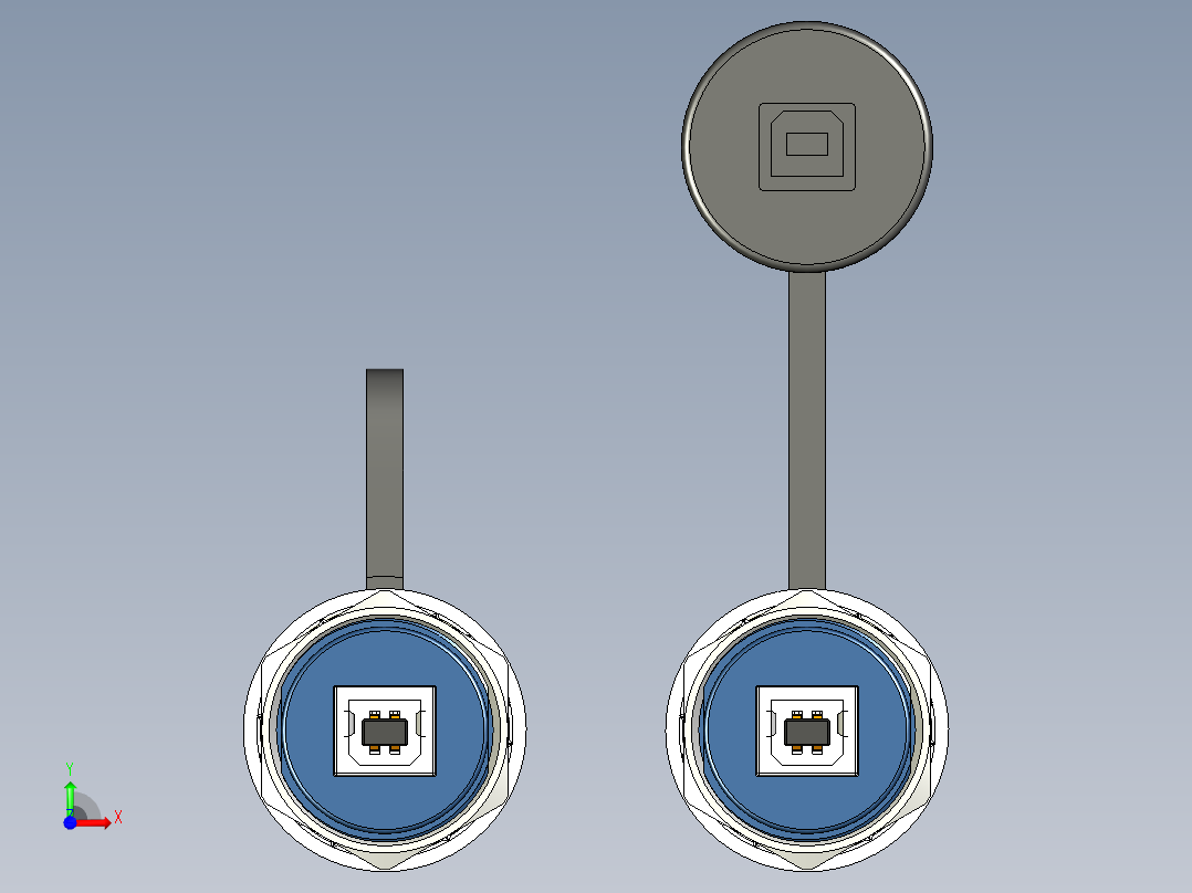 防水HDMI橡胶接头前视图