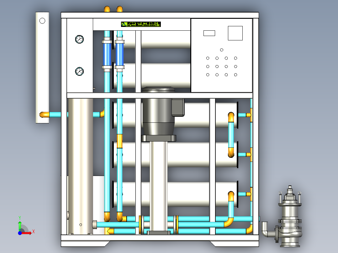 反渗透膜过滤器前视图