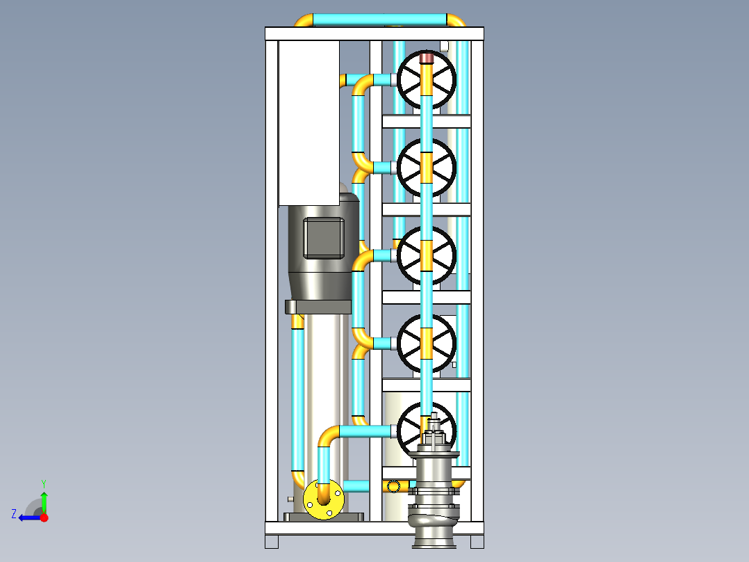 反渗透膜过滤器右视图