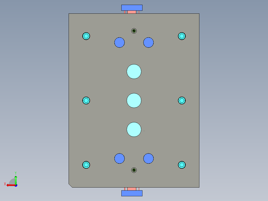 工业塑胶抽屉面板底座注塑模具设计后视图