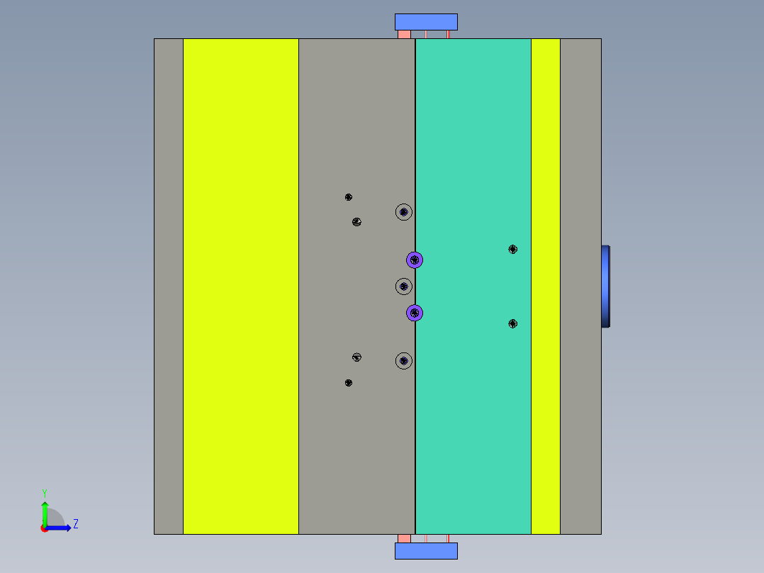 工业塑胶抽屉面板底座注塑模具设计左视图