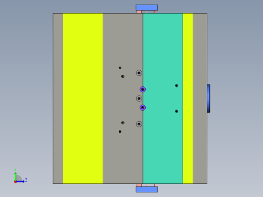 工业塑胶抽屉面板底座注塑模具设计左视缩略图