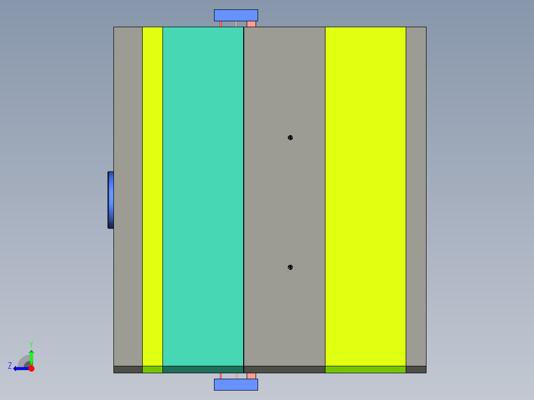 工业塑胶抽屉面板底座注塑模具设计右视图